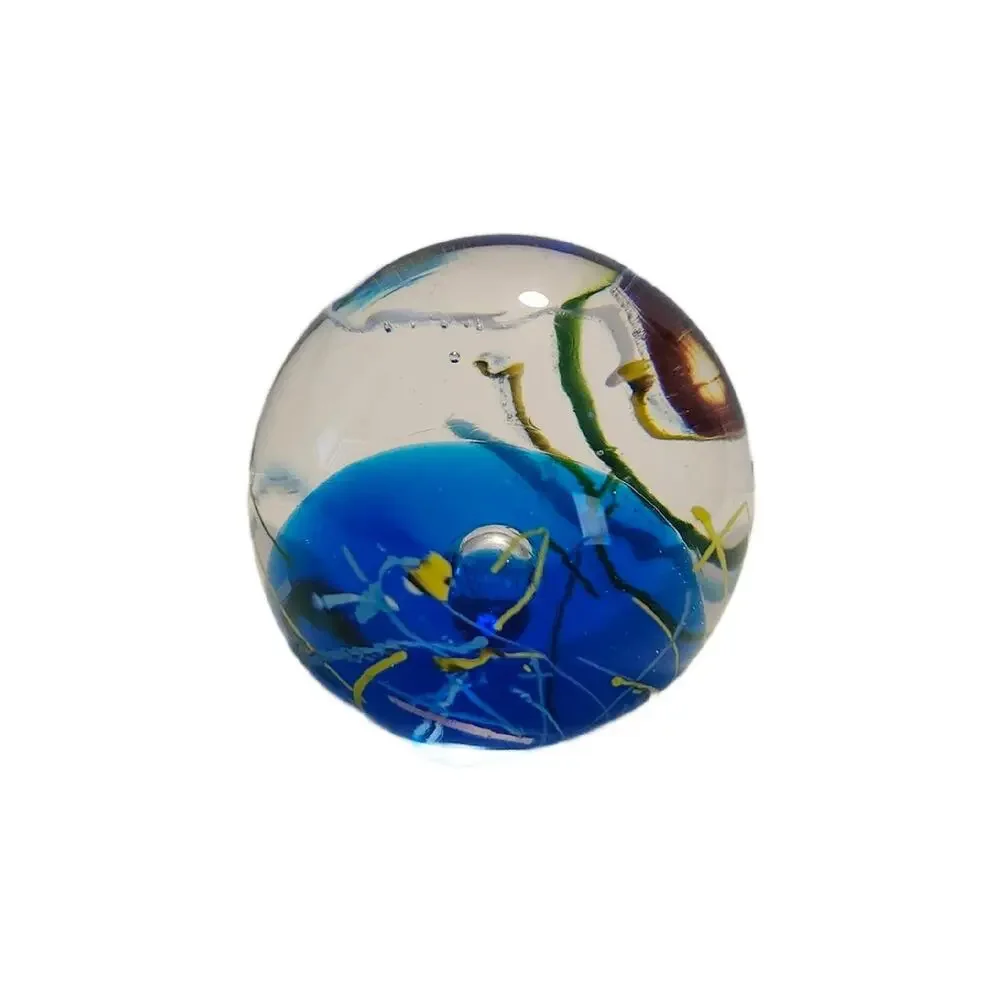 Vintage Hand Blown Glass Sphere with Confetti Streamers, 3